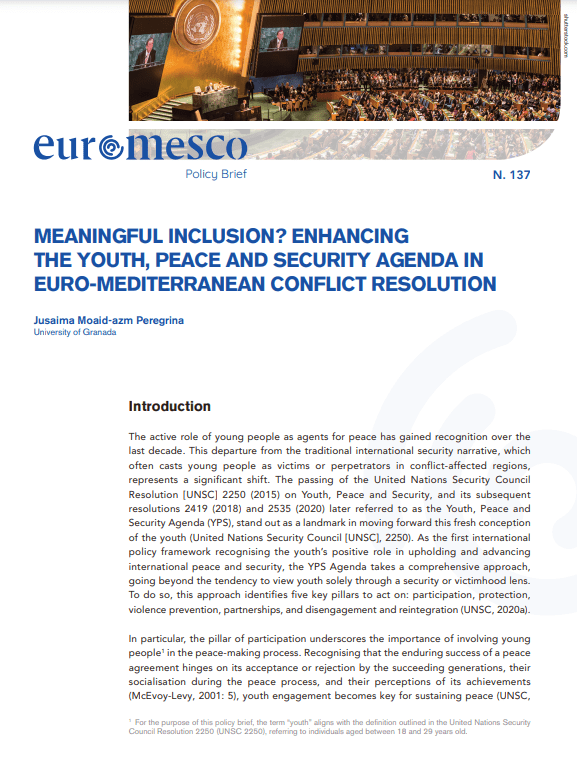 Enhancing the Youth, Peace and Security Agenda in Euro-Mediterranean ...